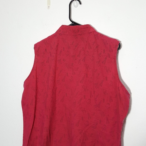 Wrangler Blues | western snap button sleeveless shirt XXL plus size VTG flaw - Picture 7 of 16